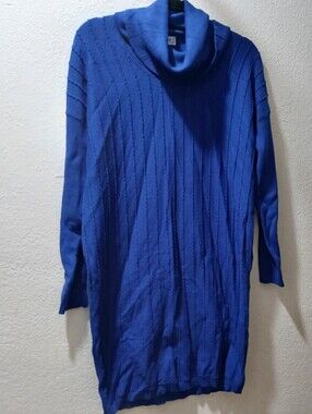 Per Se  by carlisle S  Royal Blue Cowl Neck Longline Sweater